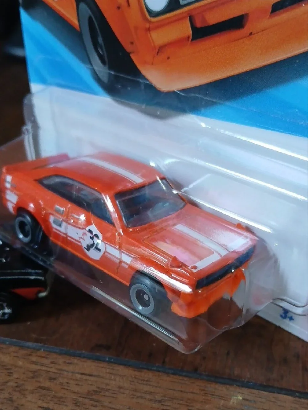 Mattel Hot Wheels Orange 1972 Datsun Sunny Coupe with White Stripes